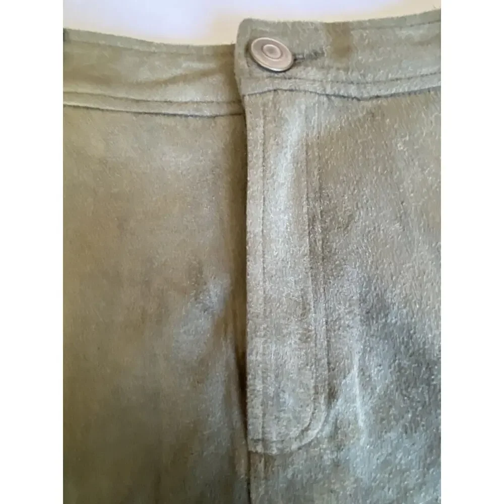 Dee Dee Mossy Light Green Faux Suede Mini Skirt Women's Size Medium